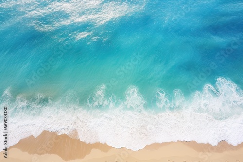 Endless Blue: Aerial View of the Beach, Embracing the Breathtaking Serenity