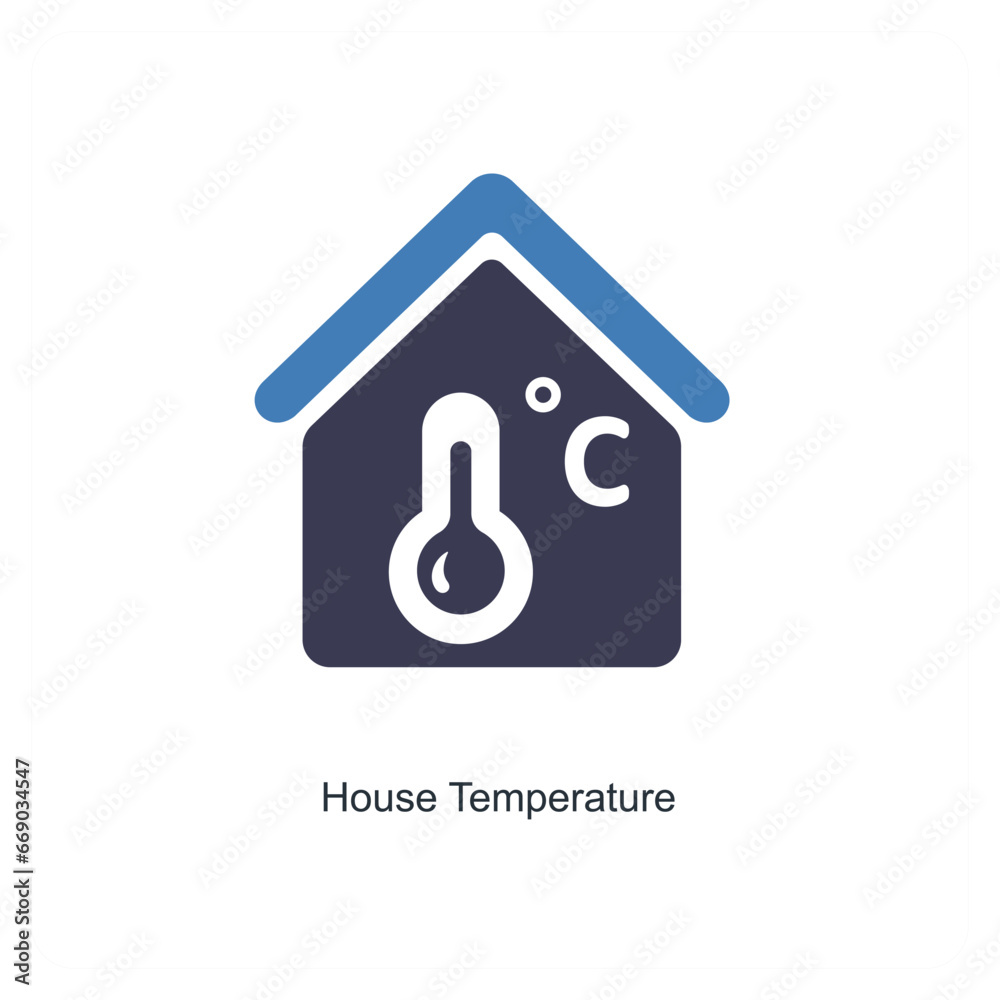 house temperature and home icon concept house temperature and home icon concept