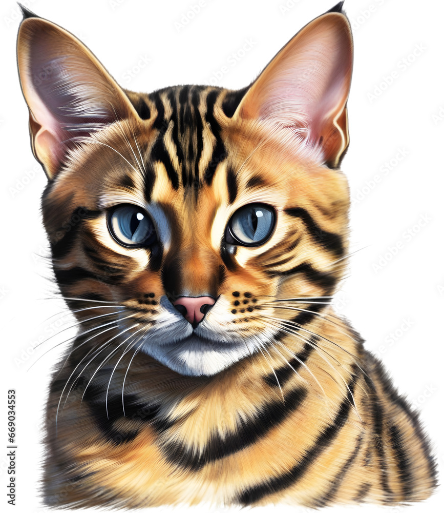 A sketch of a Bengal cat. A sketch of a Bengal cat.