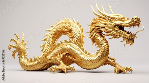 Chinese golden dragon isolated on white. Golden traditional chinese dragon isolated on white,Chinese golden dragon,