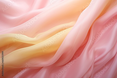 Candy Canopy: Pink and Yellow Chiffon Fabric - A Beautiful and Vibrant Display