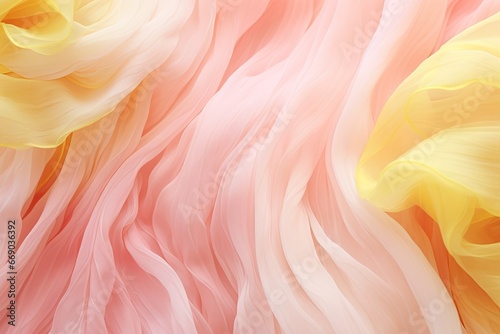 Chiffon Charm: Pastel Pink and Yellow Fabric Textures - Stunning Visuals for Your Design Projects