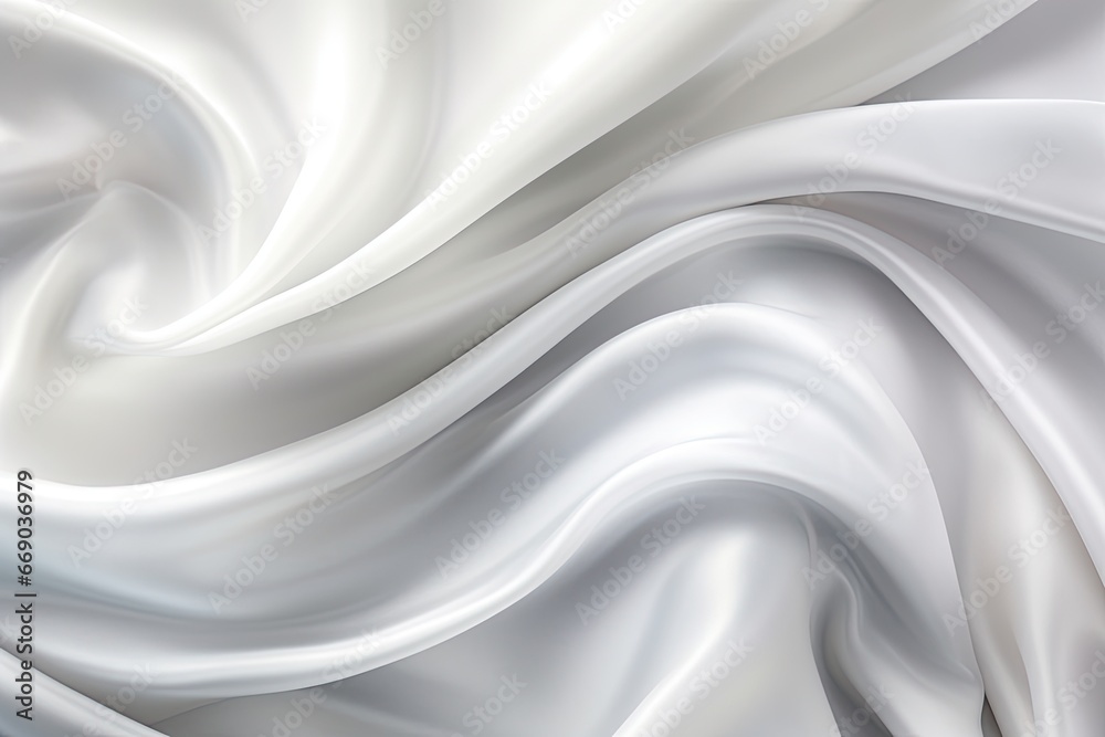 Dreamy Folds: White Gray Satin Texture - Panoramic Background with a Touch of Elegance Dreamy Folds: White Gray Satin Texture - Panoramic Background with a Touch of Elegance