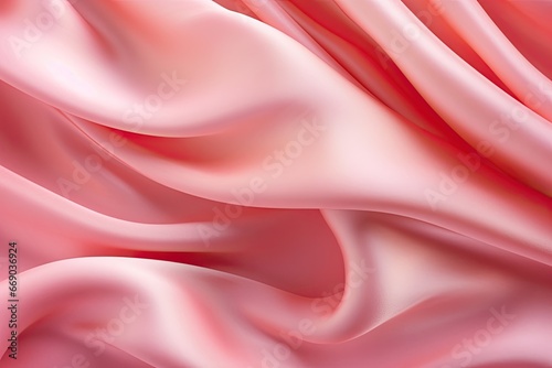 Coral Creases: Pink Silk Satin Waves - Romantic Themes - Beautiful Digital Image