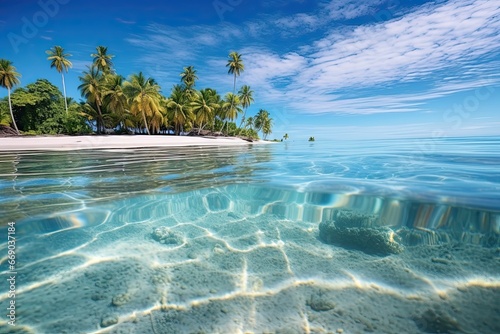 Crystal Clear Water: Captivating Empty Tropical Beach Photography © Michael