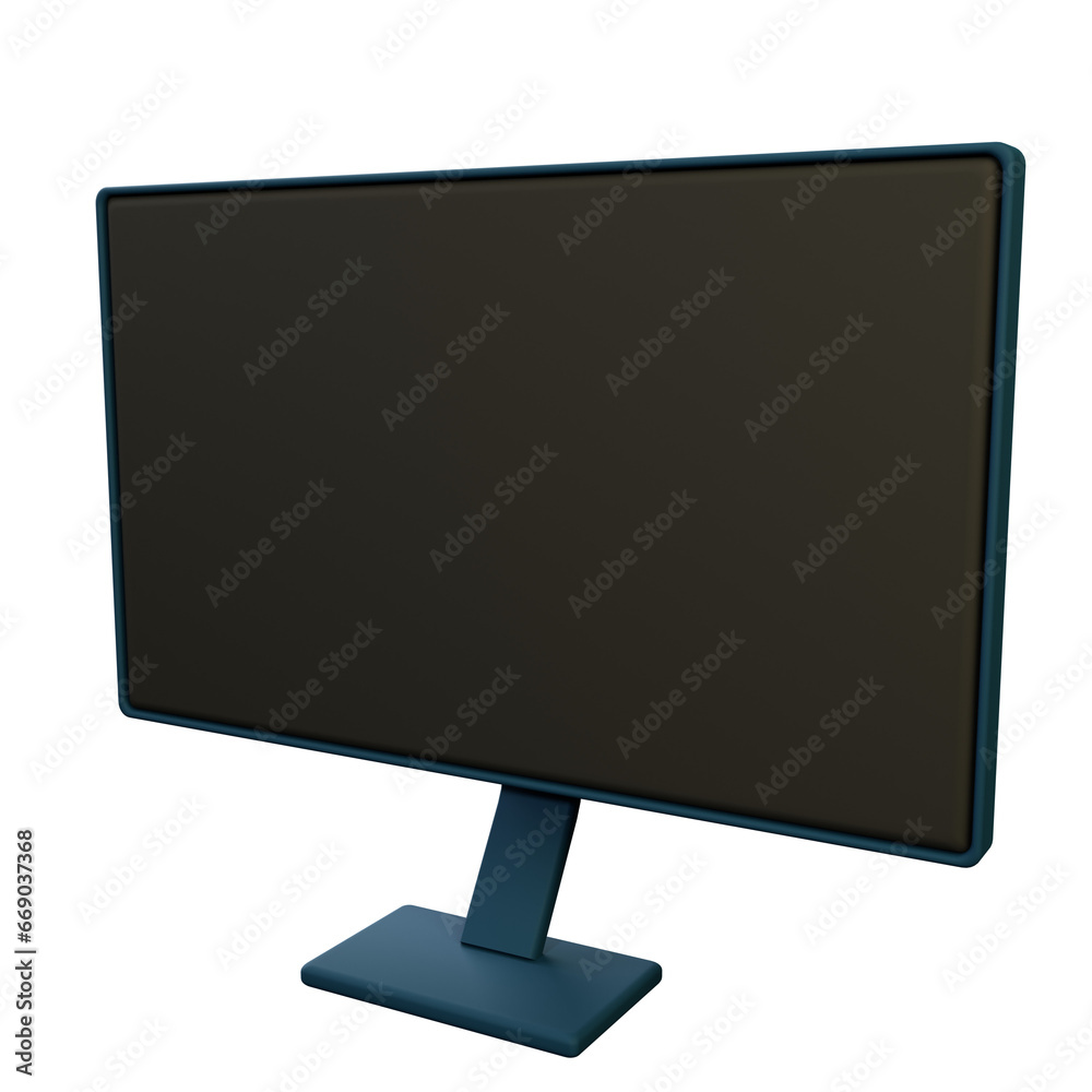 3D Rendered Monitor Isolated on The White Background 3D Rendered Monitor Isolated on The White Background
