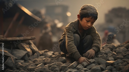 highlighting the problem of child labor and exploitation.