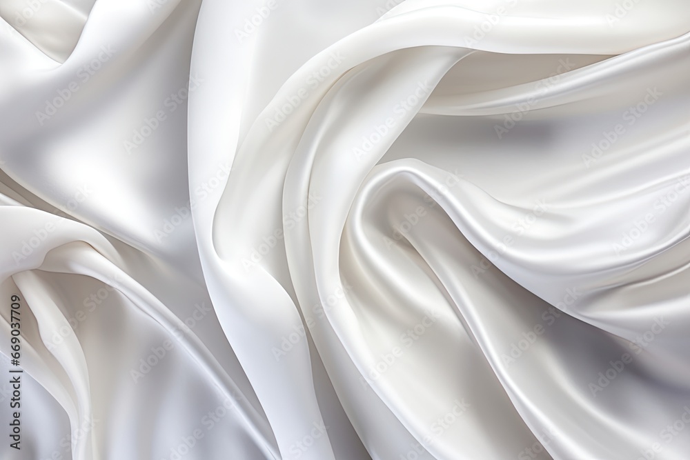 Graceful Folds: White Gray Satin Soft Blur Pattern for Beautiful Images Graceful Folds: White Gray Satin Soft Blur Pattern for Beautiful Images