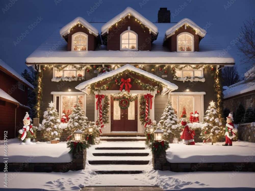 Festive Holiday Home in a Snowy City