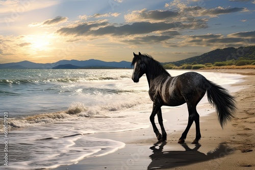 Horse On Beach: Captivating and Breathtaking Beach Scene with Galloping Equine Majesty