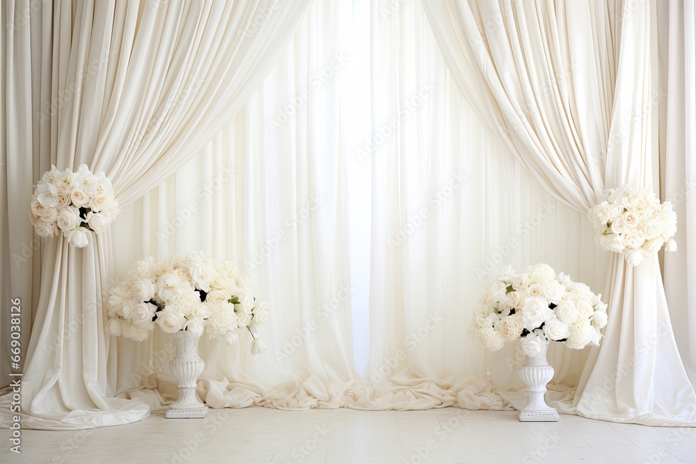 Ivory Illusion: White Satin Fabric for Wedding Backdrops - A Stunning and Elegant Choice