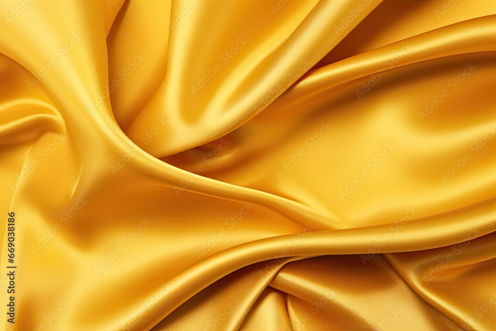 Fototapeta premium Golden Yellow Satin Fabric: Lustrous Elegance in Draping Design