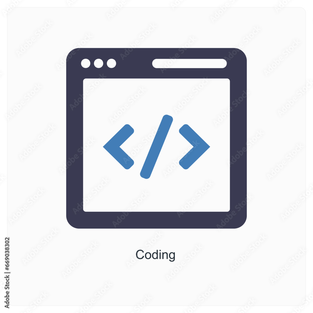 Coding and language icon concept Coding and language icon concept