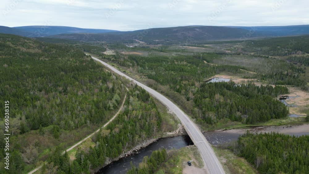 Trans-Canada Highway as it snakes through Newfoundland's vast wilderness Trans-Canada Highway as it snakes through Newfoundland's vast wilderness