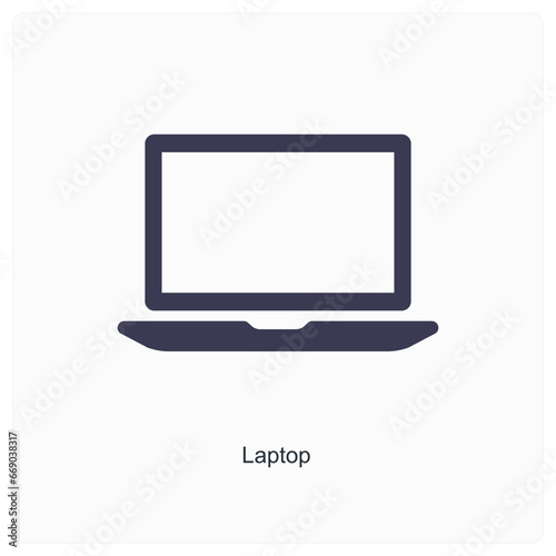Laptop and internet icon concept