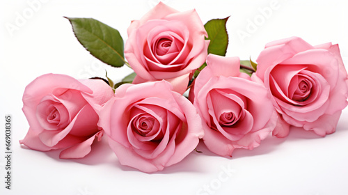 Beautiful composition of five pink roses