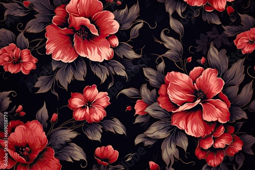 Noir Nightfall: Vintage Floral Ornaments for Retro Styled Designs - Enhance Your Design with Classic Noir Elements