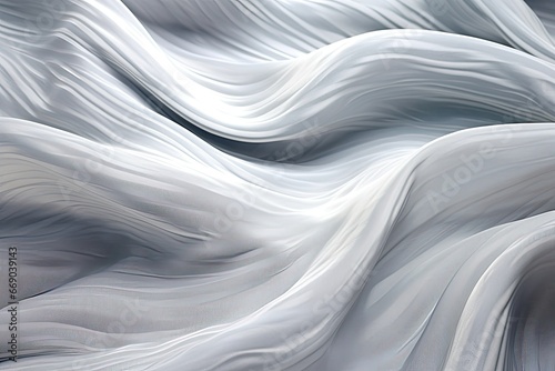 Opal Oceans: Silver Fabric Silk Waves - Panoramic Views of Nature's Majestic Seas