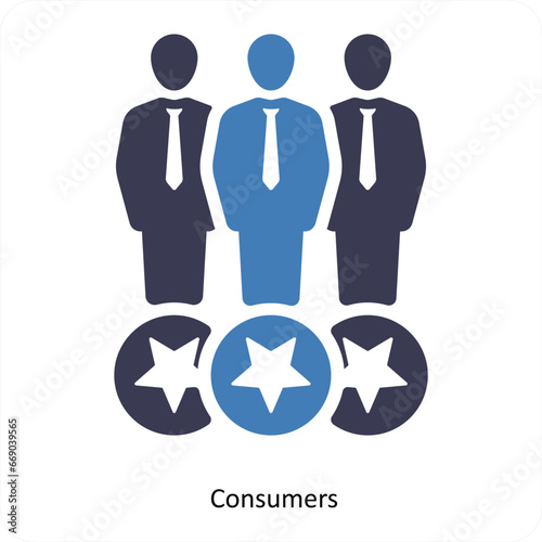 Consumers and community icon concept