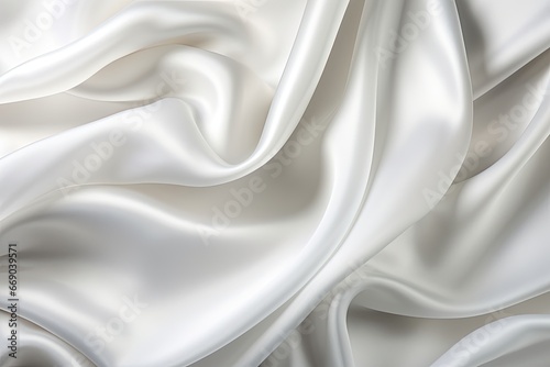 White Satin Fabric for Elegant Backgrounds: Pearl Panorama Digital Image