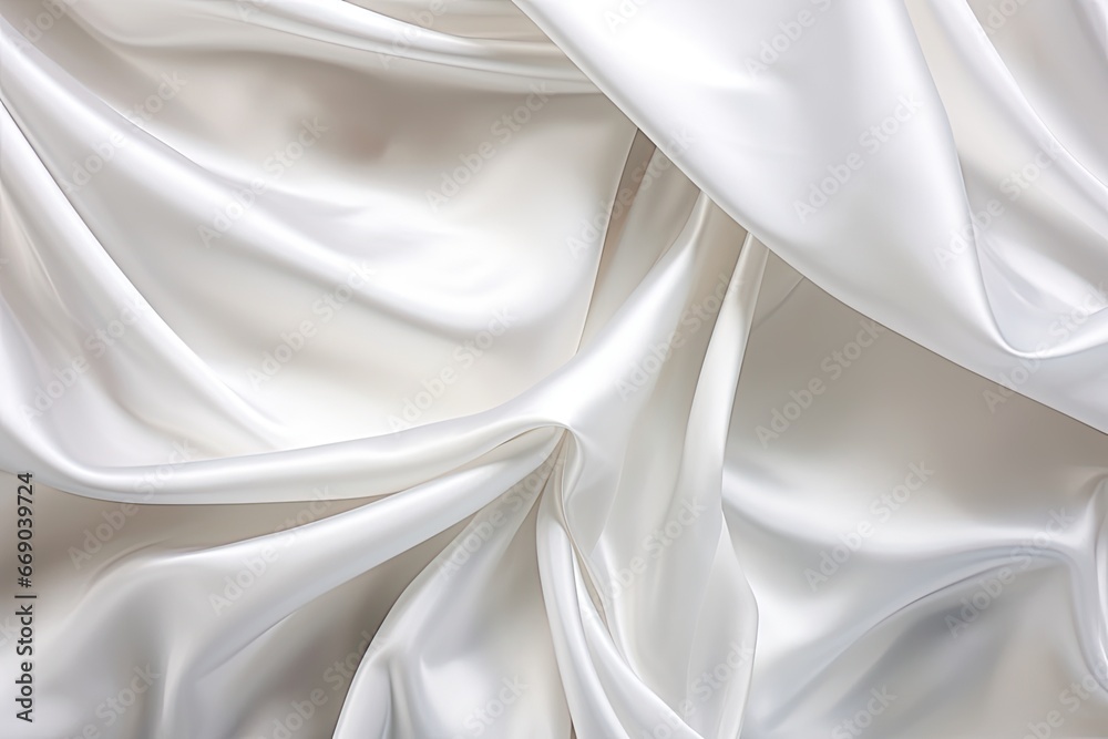 White Satin Background: Pearl Prism Close-up - Stunning Digital Image White Satin Background: Pearl Prism Close-up - Stunning Digital Image