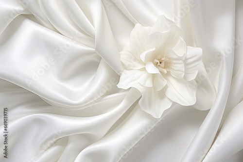 White Satin Fabric for Luxurious Backgrounds: Pearl Prestige Collection