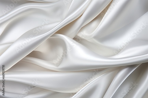 Pearl Prism: Close-up of White Satin Background � Exquisite Pearlescent Patterns for Stunning Visuals