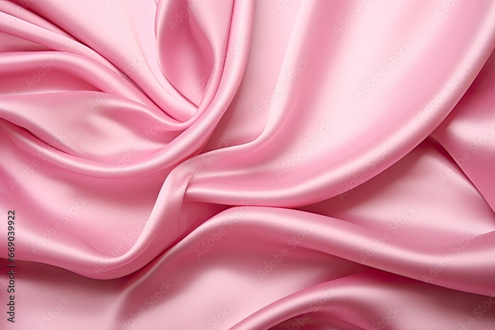 Fototapeta premium Pink Panache: Valentine's Day Silk or Satin Texture for an Elegant and Romantic Touch