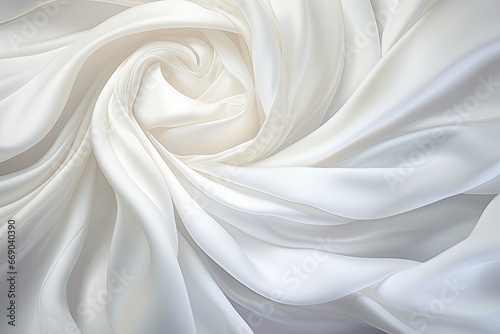 Satin Snow: Close-Up View of Sophisticated White Satin - Exuding Elegance and Charm