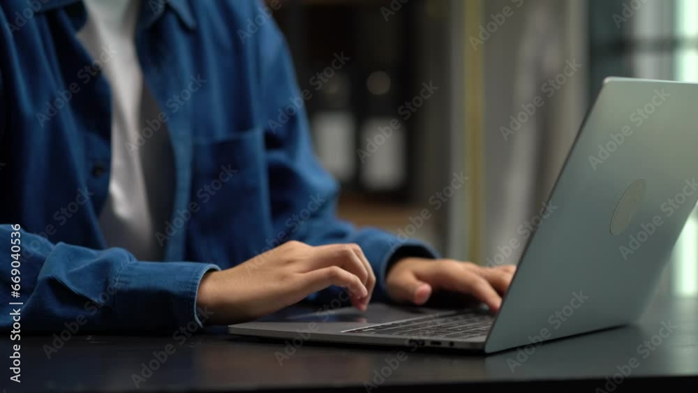 Learning online working concept. Businesswoman working on tablet and laptop computer, searching working in office.