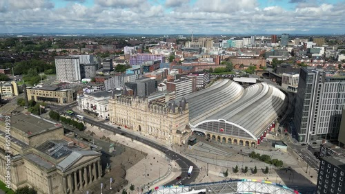 Aerial view of Liverpool Lime Street Railway Station, England, United Kingdom photo
