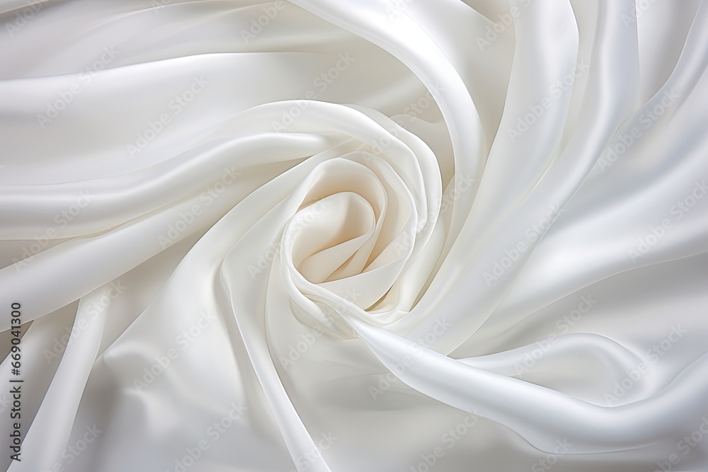 Fototapeta premium The Elegance of Smooth Elegant White Silk as a Wedding Background: A Stunningly Serene Visual for Your Special Day
