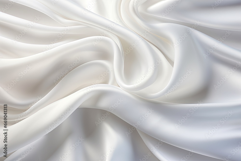 The Graceful Flow of White Satin Fabric: Soft Background Image for Elegant Aesthetics The Graceful Flow of White Satin Fabric: Soft Background Image for Elegant Aesthetics
