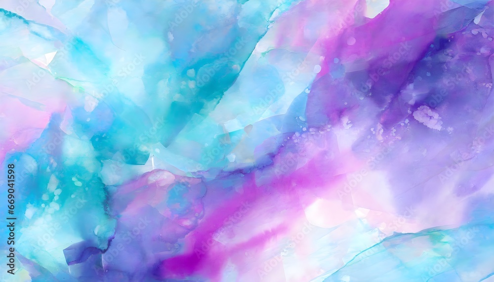 Abstract watercolor paint background by teal color blue and purple with golden liquid fluid texture for background, banner