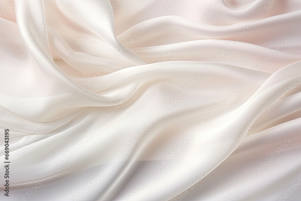 White Satin Fabric Background with Soft Glow - Stunning Visuals for a Harmonious and Elegant Aesthetic