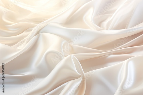 White Satin Fabric Background with Soft Glow: Captivating Image for Elegant Designs