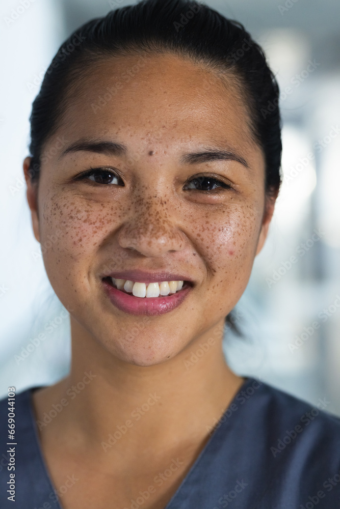 Portrait of happy asian female doctor smiling in hospital Portrait of happy asian female doctor smiling in hospital