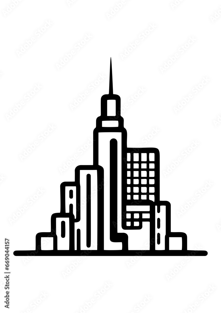 Abstract city building concept. Symbol icon of residential, apartment logo design Abstract city building concept. Symbol icon of residential, apartment logo design