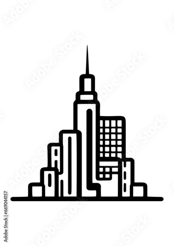 Abstract city building concept. Symbol icon of residential  apartment logo design
