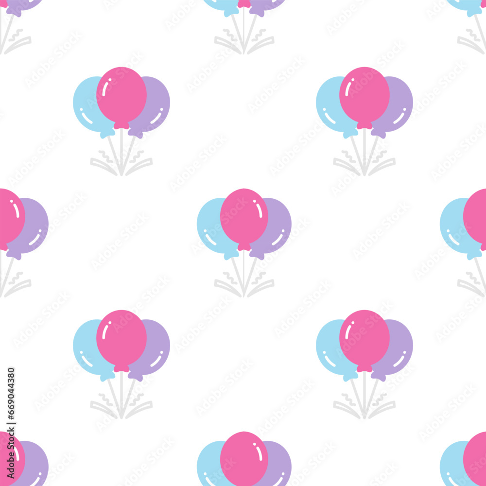 Bunch of Colourful balloon seamless pattern on white background. Bunch of Colourful balloon seamless pattern on white background.