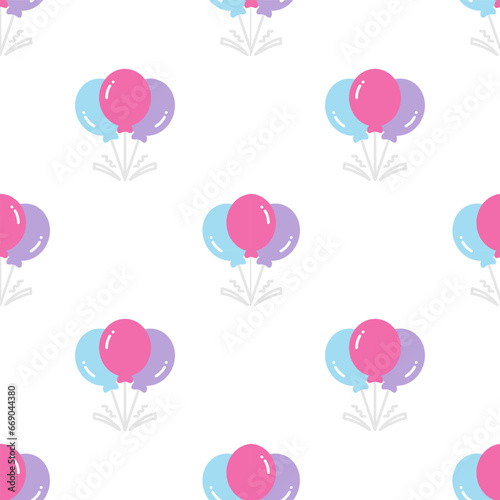 Bunch of Colourful balloon seamless pattern on white background.
