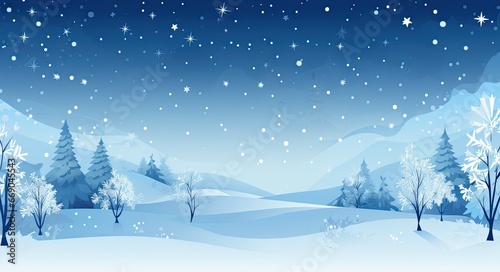a blue snow flies over christmas, in the style of flat, backgrounds