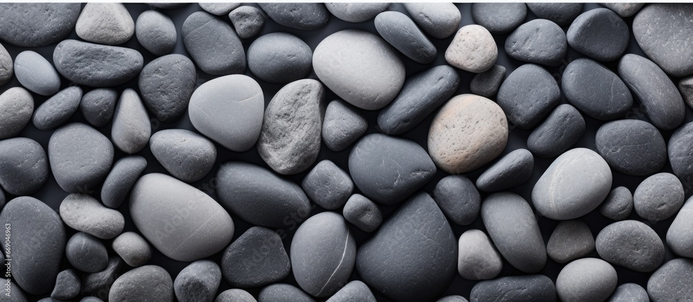 Background of gray stones in top view