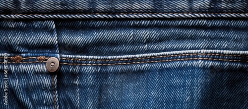 Closeup of empty jeans pocket with textured details