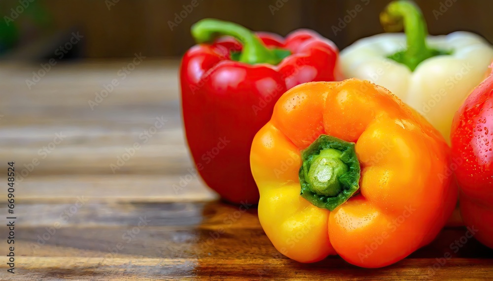 Fresh Bell Peppers at Farmer's Market with Copyspace Fresh Bell Peppers at Farmer's Market with Copyspace