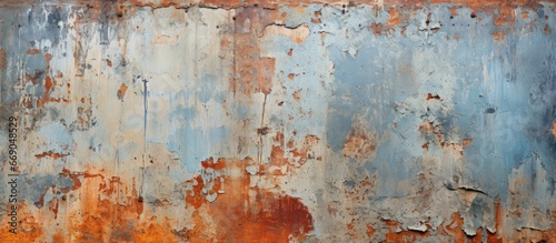 Rusty iron wall with peeling paint ideal for backdrop