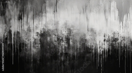 Abstract black and white glitch grunge paintbrush textured background