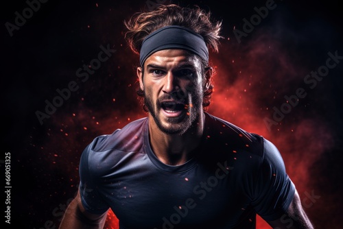 male tennis player portrait