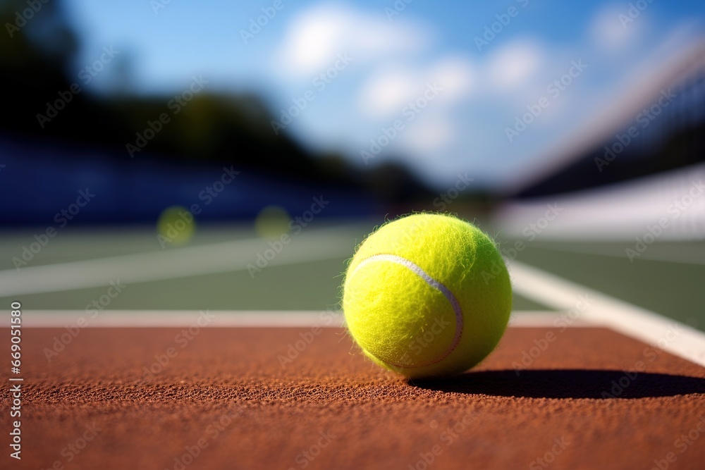single tennis ball on court