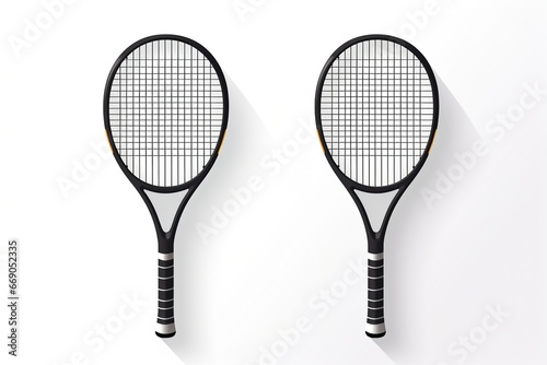 two tennis rackets on white illustration